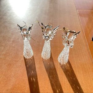 Set of 3 glass angel ornament christmas decoration